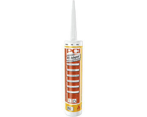 PCI Adaptol Acryl-Dichtstoff für Anschlussfugen und Putzrisse, 310 Milliliter, Sika Logo.