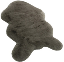 Kunstfell-Teppich in Tierfellform aus Synthetikmaterial, dunkelgrau.