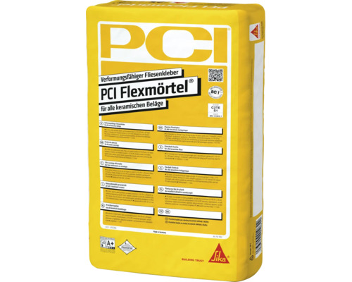 Sack PCI Flexmörtel, verformungsfähiger Fliesenkleber für alle keramischen Beläge im Innen- und Außenbereich, sehr emissionsarm.