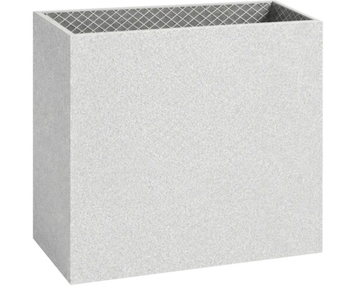 Rechteckiger Pflanzkübel in Granit-Optik.