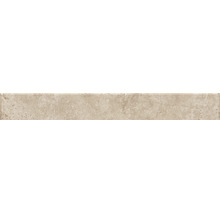 Sockelleiste in Natursteinoptik beige mit strukturierter Oberfläche.