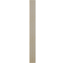 Akustikpaneel mit Holzlamellen auf Filzunterlage zur Wandgestaltung