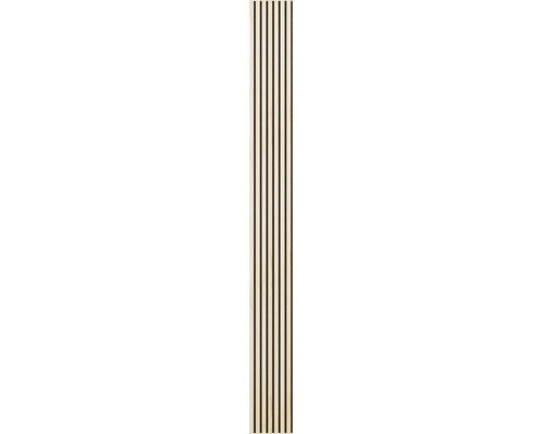 Akustikpaneel mit Holzlamellen auf Filzunterlage zur Wandgestaltung
