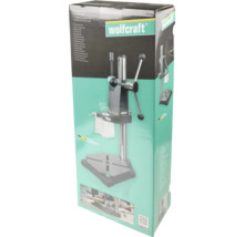 Wolfcraft Bohrständer PRO für Bohrmaschinen mit Gussplatte, 43 Millimeter Spannhals und 10 Jahren Garantie.