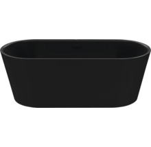 Freistehende Badewanne in ovaler Form, matt schwarz.