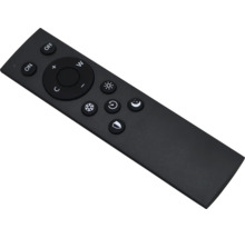 Schwarze Fernbedienung für Beleuchtung oder Ventilatoren mit Tasten für Ein, Aus, Helligkeit, Nachtmodus und Timer.