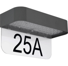 LED-Solar-Hausnummernleuchte mit transparenter Acrylplatte für Hausnummern.