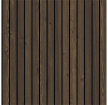 Dunkles Holz-Wandpaneel mit vertikalen Lamellen und sichtbarer Holzmaserung.
