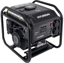 Hyundai Inverter-Stromerzeuger HY3000i mit schwarzem Metallrahmen, digitalem Display, Stromanschlüssen und circa 8 Liter Benzintank.