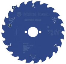 Bosch Kreissägeblatt Expert for Wood, Durchmesser 190 Millimeter, 24 Hartmetallzähne, für Holzarbeiten. Bosch Logo.
