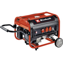 Einhell Stromerzeuger mit Einhell Logo, Rädern, Schiebegriff und zwei 230 Volt Steckdosen.