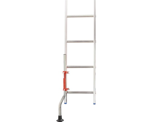 Aluminiumleiter mit Niveauausgleich für Treppen und unebene Untergründe.