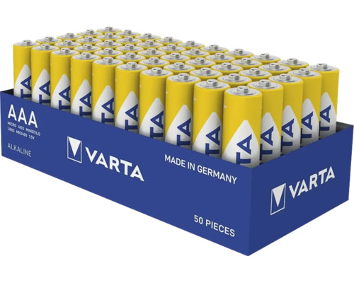 Varta Alkaline Batterien AAA LR03 Micro 50 Stück hergestellt in Deutschland.