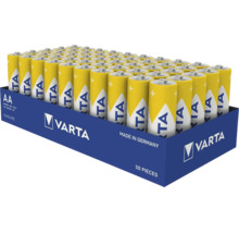 Varta AA Mignon Alkaline Batterien, 50 Stück in einer Vorratspackung, hergestellt in Deutschland.