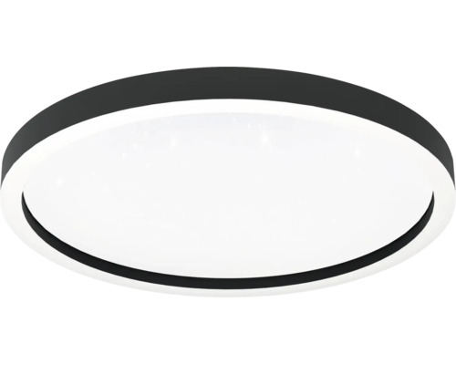 Runde LED Deckenleuchte mit schwarzem Rand und weißem Diffusor inklusive dekorativem Sternenhimmel Effekt