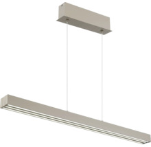 Moderne LED-Hängeleuchte in linearer Form aus Metall, höhenverstellbar, ideal für den Essbereich oder das Büro.