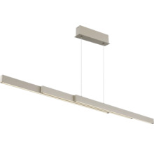 Moderne, ausziehbare Pendelleuchte aus Metall mit integrierter LED Beleuchtung und dreiteiligem Balken.