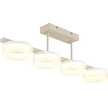 Moderne LED-Deckenleuchte mit vier ringförmigen Leuchtelementen.
