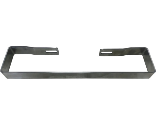Lange U-förmige Halterung aus Metall mit Langlöchern an den Enden.