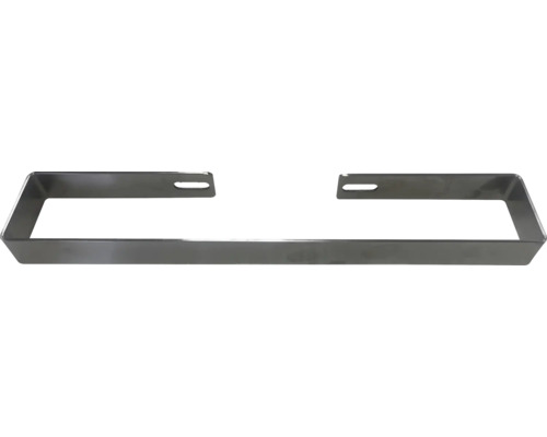 Rechteckiger Handtuchhalter aus Metall mit zwei Schlitzen zur Befestigung.