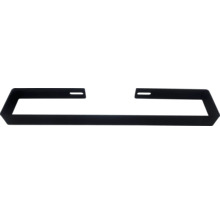 Rechteckiger Handtuchhalter aus schwarzem Metall für die Wandmontage.