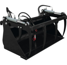 Hydraulik Greifschaufel für Radlader oder Frontlader aus Metall mit Zinken zum Greifen von Holz oder Schüttgut