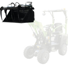 Hydraulische Greifschaufel für Radlader zum Transportieren von sperrigem Material.