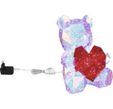 LED Leuchte Bär mit Herz in Facettenoptik inklusive Netzkabel und Schalter