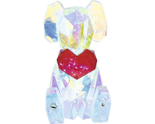 Beleuchtete Tierfigur aus Acryl mit einem Herz