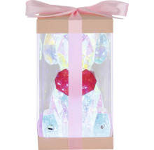 Beleuchteter Acryl Bär mit Herz in Geschenkbox mit Schleife