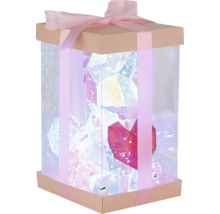 Beleuchtete Geschenkbox aus Acryl mit Schleife und Herz