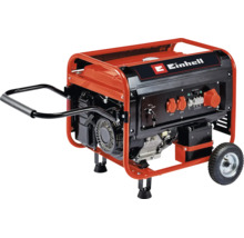 Einhell Stromerzeuger fahrbar mit Transportgriff, Bedienfeld inklusive 230 Volt und 400 Volt Steckdosen sowie Einhell Logo.