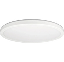 Runde, flache LED-Deckenleuchte mit schmalem Rahmen.