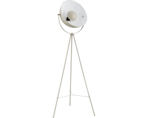 Dreibein-Stehleuchte im Studio-Design mit verstellbarem Scheinwerferkopf aus Metall.