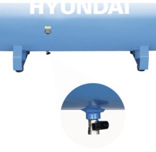 Kondensat-Ablassventil an einem Hyundai Druckluftkompressor.