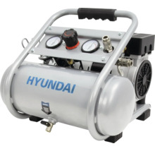 Hyundai Druckluftkompressor, tragbar mit Druckbehälter, zwei Manometern und Druckregler.