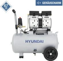 Fahrbarer Hyundai Kompressor, geräuscharm mit 67 Dezibel, horizontaler Tank, zwei Motoreinheiten.