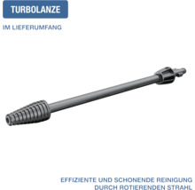 Turbolanze für Hochdruckreiniger zur effizienten Reinigung mit rotierendem Strahl.