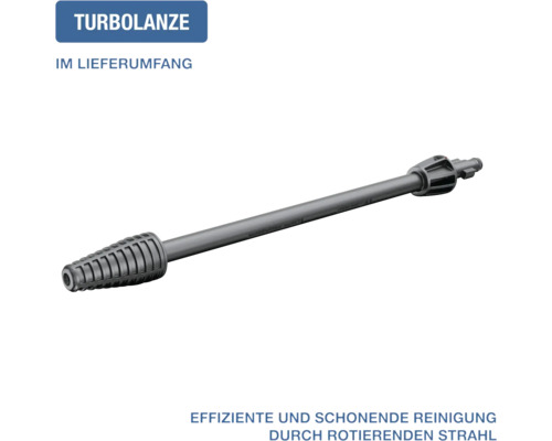 Turbolanze für Hochdruckreiniger zur effizienten Reinigung mit rotierendem Strahl.
