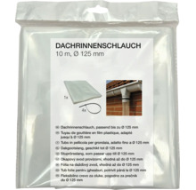 Dachrinnenschlauch aus Kunststoff für die provisorische Entwässerung, 10 Meter Länge, Durchmesser 125 Millimeter, inklusive 4 Kabelbindern.