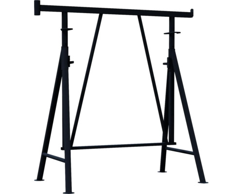 Höhenverstellbarer Gerüstbock aus Metall für Bau- und Renovierungsarbeiten.