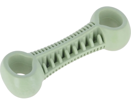 Hundespielzeug aus Gummi in Knochenform mit Dentalstrukturen für die Zahnpflege