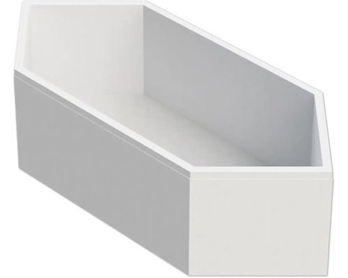 Ein weißes, sechseckiges Wandregal aus Holz in moderner Wabenform zur dekorativen Wandgestaltung.