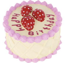 Geburtstagstorte mit Erdbeeren und Aufschrift zum Geburtstag