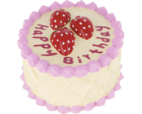 Geburtstagstorte mit Erdbeeren und Aufschrift zum Geburtstag