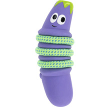 Hundespielzeug in Form einer Aubergine mit Seilringen