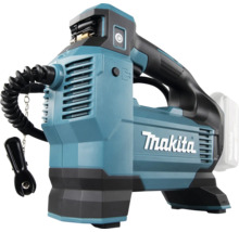Makita akkubetriebener Kompressor mit Handgriff, Luftschlauch und Makita Logo.