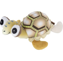 Stofftier Schildkröte aus Plüsch mit großen Augen und gemustertem Panzer