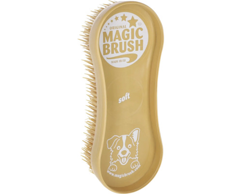 Weiche Fellbürste für Hunde mit Aufdruck von Magic Brush.