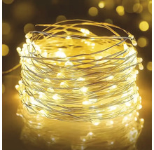 LED-Lichterkette auf Draht mit warmweißen Micro-LEDs, in einer Rolle aufgewickelt.